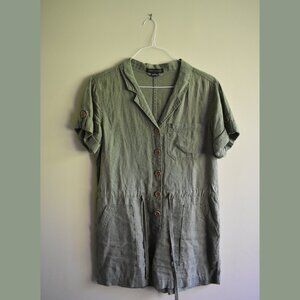 Sanctuary Linen Utility Green Romper